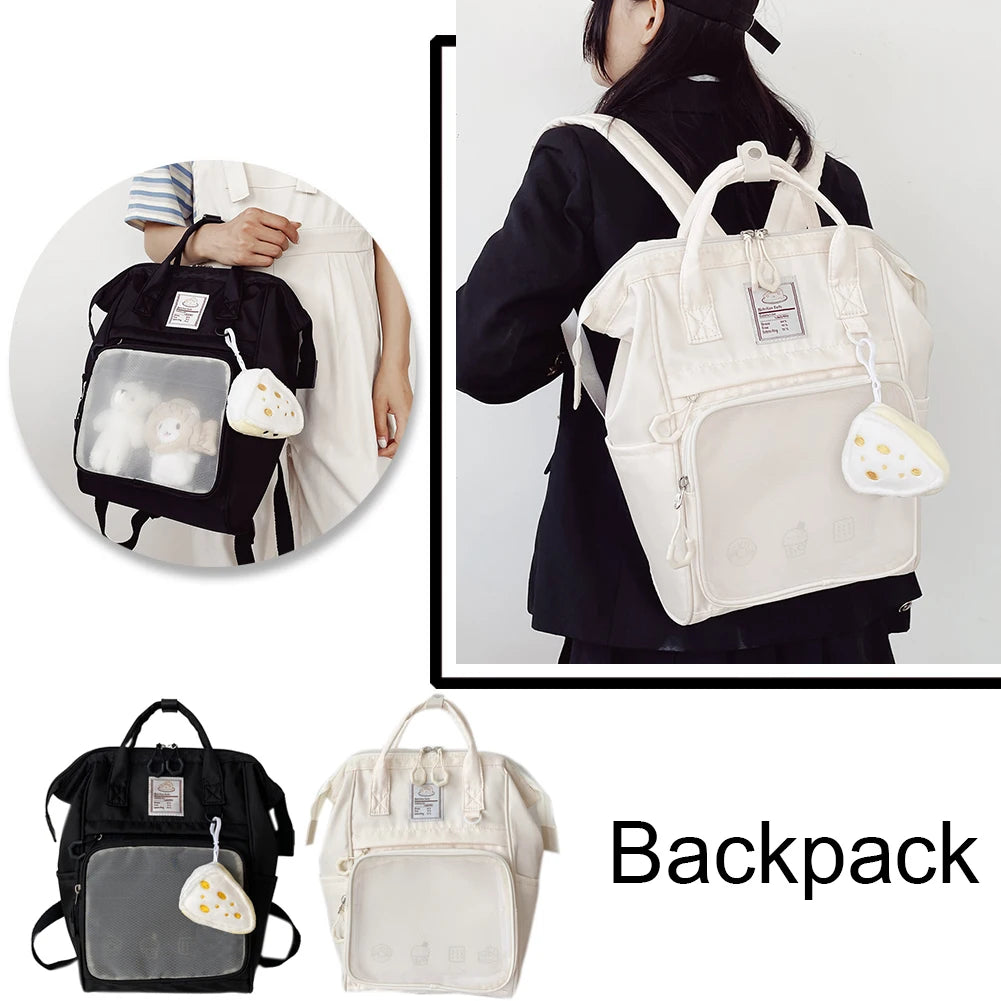 Japanese High School Backpack Teenage Girl Large Capacity Nylon Bookbag Harajuku