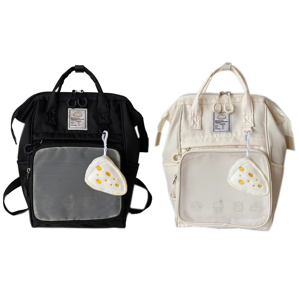 Japanese High School Backpack Teenage Girl Large Capacity Nylon Bookbag Harajuku