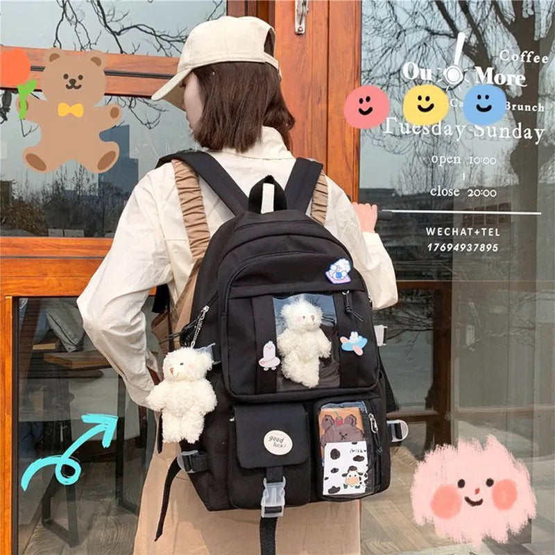 Japanese High School Girls Schoolbags Women Harajuku Bookbags Large Capacity