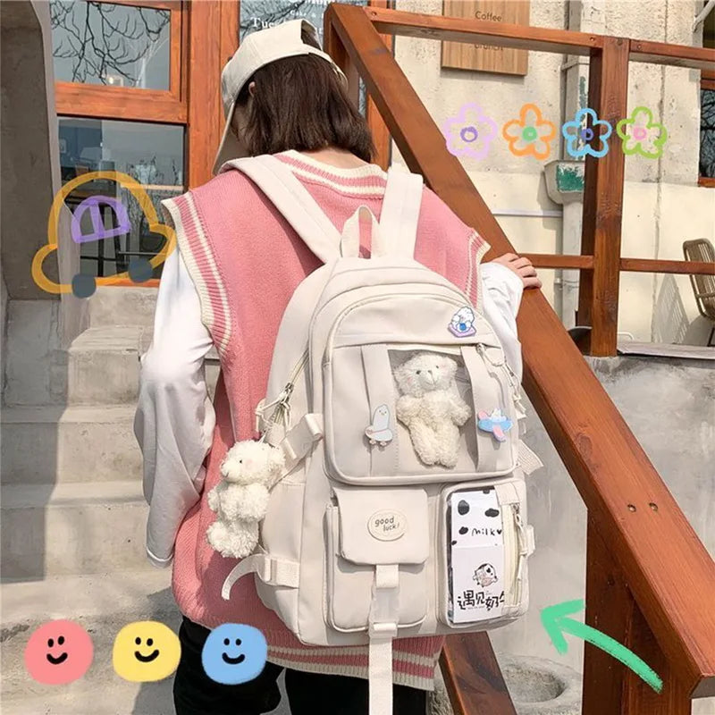 Japanese High School Girls Schoolbags Women Harajuku Bookbags Large Capacity