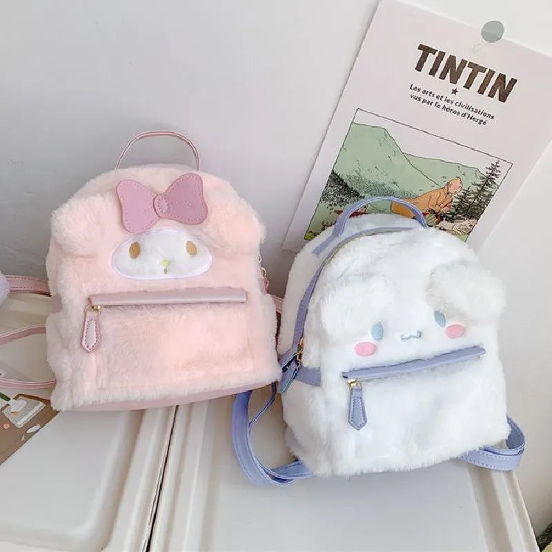 Japanese Ins Cartoon Student Plush Tote Bag Girs Backpack
