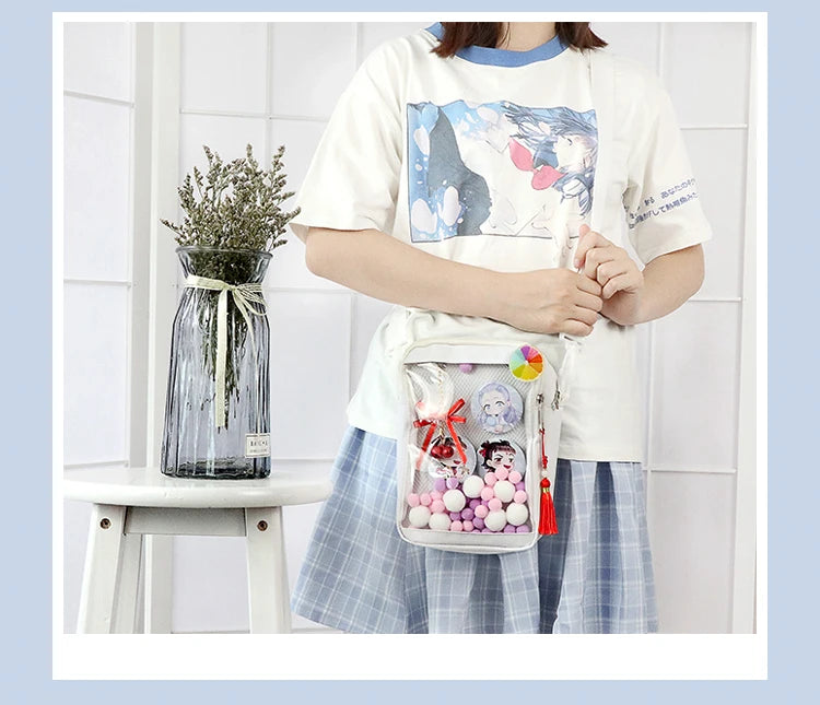 Japanese Itabag Mini Crossbody Bag PVC Transparent Clear Small For Teens Girls