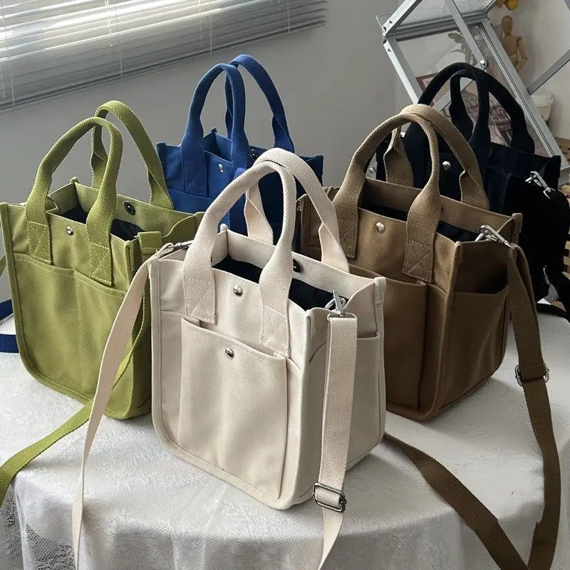 Japanese Canvas Messenger Bag Large Capacity Ladies Tote