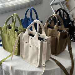 Japanese Canvas Messenger Bag Large Capacity Ladies Tote