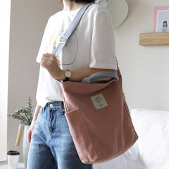 Japanese College Canvas Women Handbag Shoulder Messenger Bags Large Capacity Tot