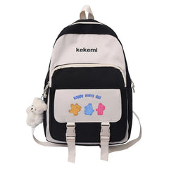 Japanese Mochila Laptop Nylon Backpacks Solid Printing Child School Bags