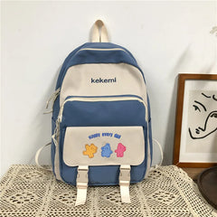 Japanese Mochila Laptop Nylon Backpacks Solid Printing Child School Bags