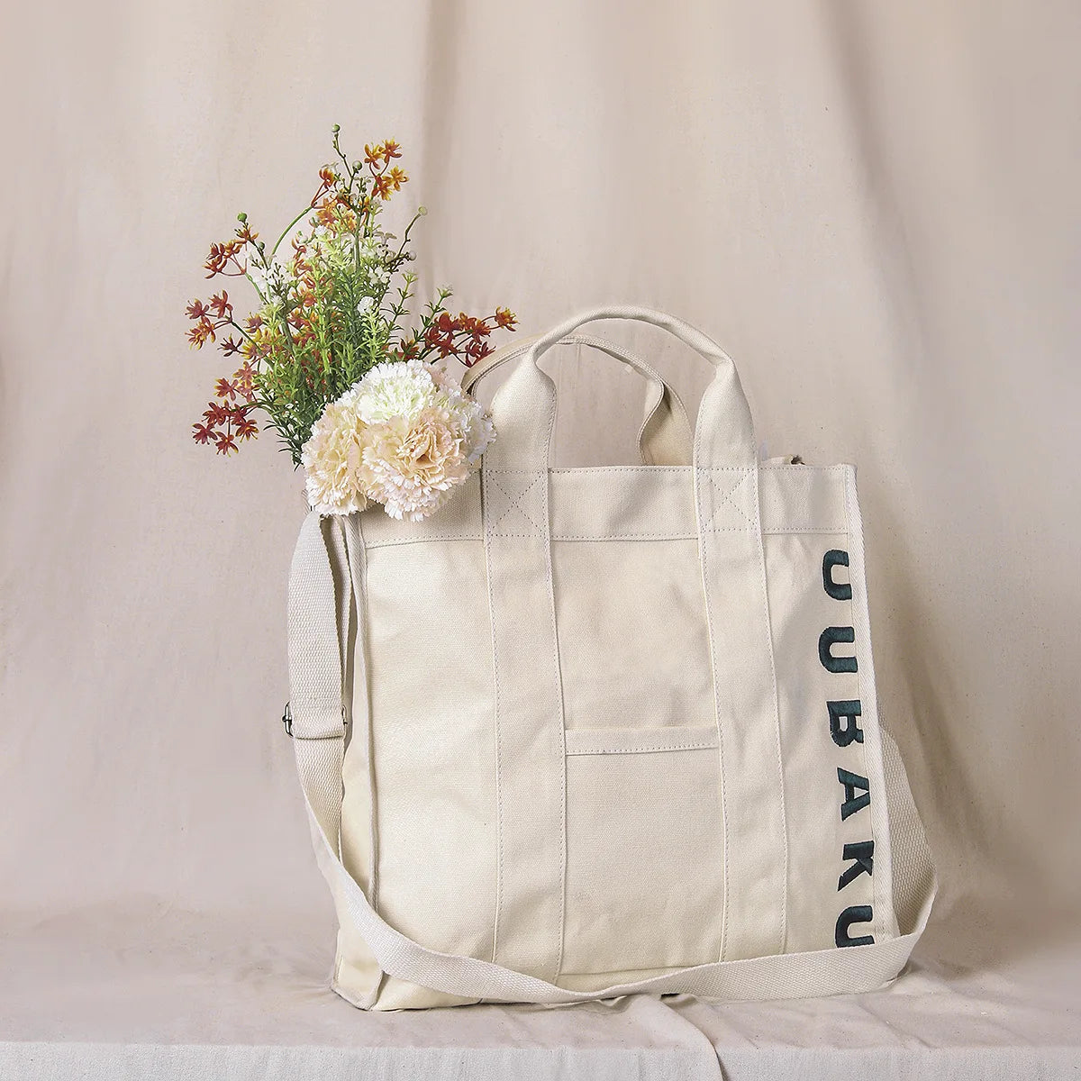 Japanese One-shoulder Messenger Bag Casual Washed Canvas Embroidered Letter