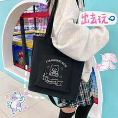 Japanese Preppy Style PVC Transparent Shoulder Bag Tote