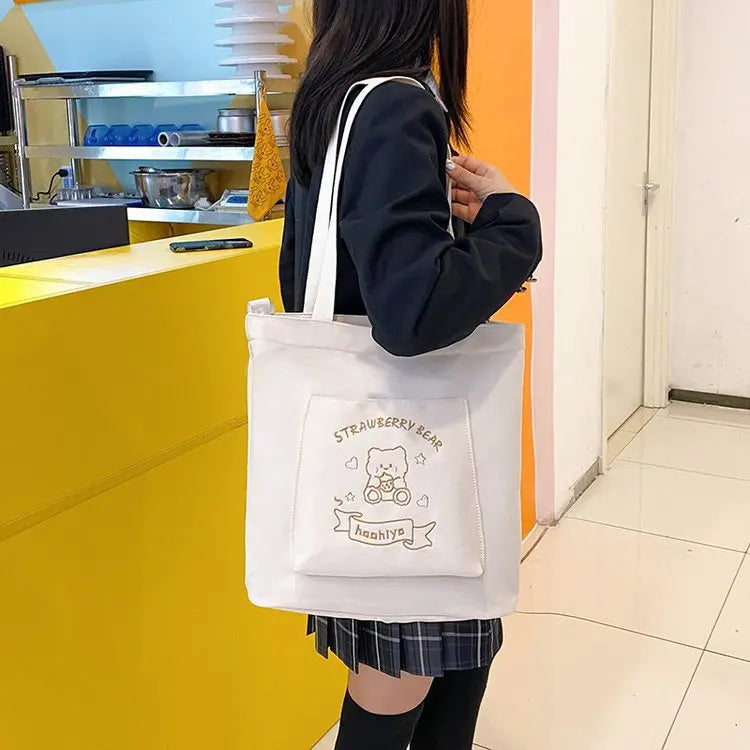 Japanese Preppy Style PVC Transparent Shoulder Bag Tote