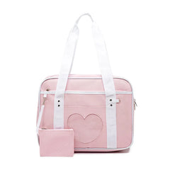 Japanese Preppy Style Pink Uniform Shoulder School Bags for Women Girls