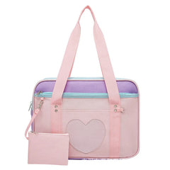 Japanese Preppy Style Pink Uniform Shoulder School Bags for Women Girls
