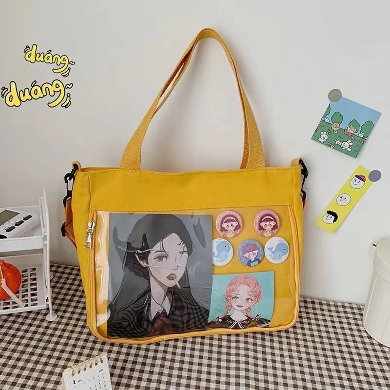 Japanese Itabag Girls Canvas Tote Shoulder Bag Crossbody Satchel