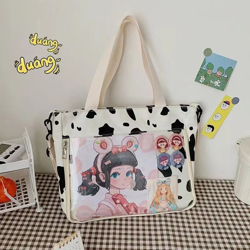 Japanese Itabag Girls Canvas Tote Shoulder Bag Crossbody Satchel