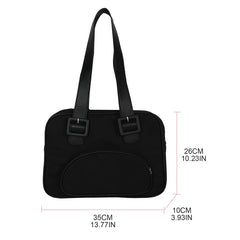 Japanese Student Shoulder Bag Contrast Patchwork Nylon Casual