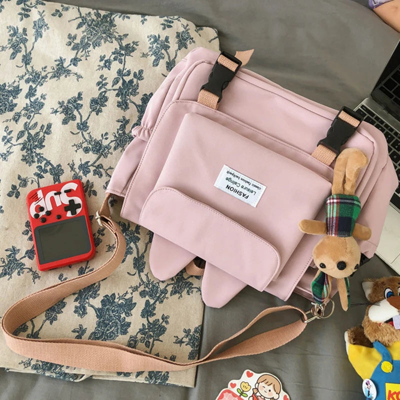 Japanese Style Women Shoulder Bags Waterproof Nylon Crossbody Bags