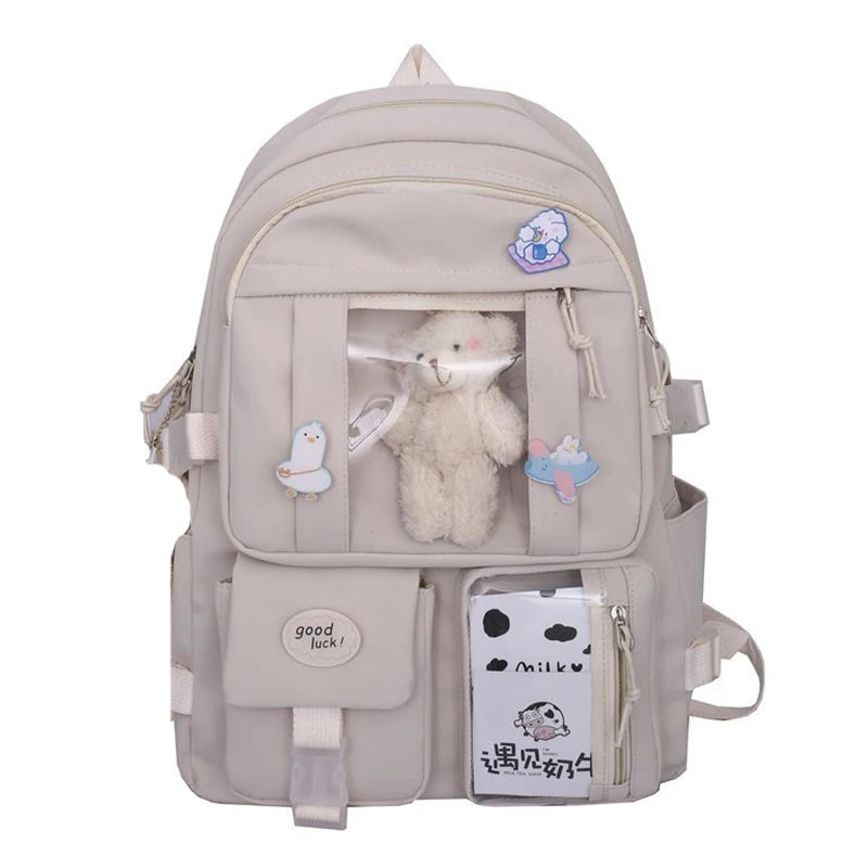 Japanese Style Backpack for Women Girl Student Schoolbags Large Capacity Nylon K