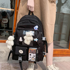 Japanese Style Backpack for Women Girl Student Schoolbags Large Capacity Nylon K