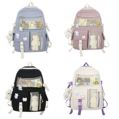 Japanese Style Cartoon Schoolbag Double Shoulder Bag for Teenage Girl Students