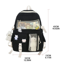 Japanese Style Cartoon Schoolbag Double Shoulder Bag for Teenage Girl Students