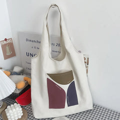 Japanese Style Cartoon Shoulder Bag Women Large Capacity Canvas Shopping Bag