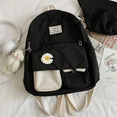 Japanese Style College Student Ladies Backpack Harajuku Flower School Bags