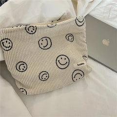 Japanese Style Corduroy Cosmetic Bag Women Handbags Purses