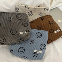 Japanese Style Corduroy Cosmetic Bag Women Handbags Purses