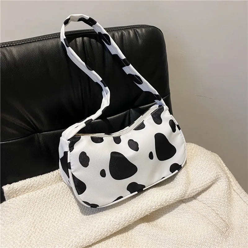 Vintage Japanese Style Cow Pattern Shoulder Bag