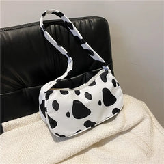 Vintage Japanese Style Cow Pattern Shoulder Bag