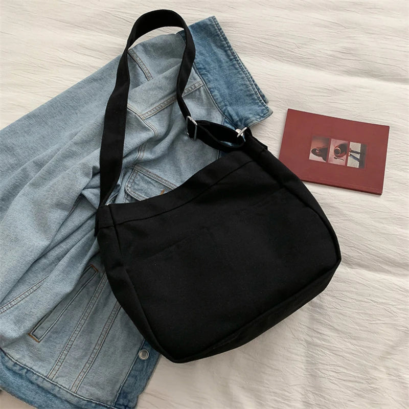 Japanese Style Canvas Shoulder Bag for Women