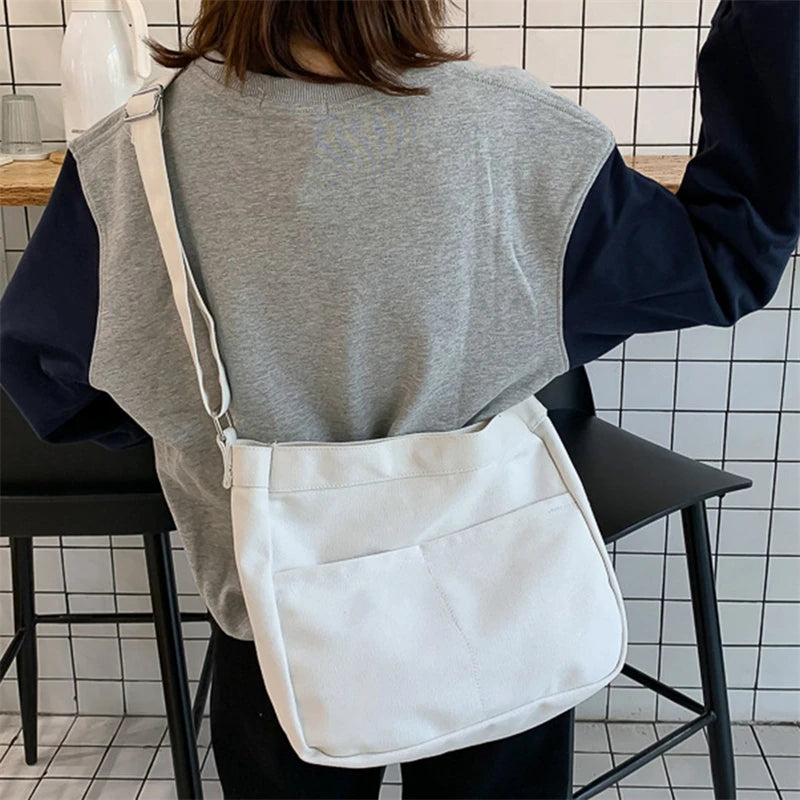 Japanese Style Canvas Shoulder Bag for Women