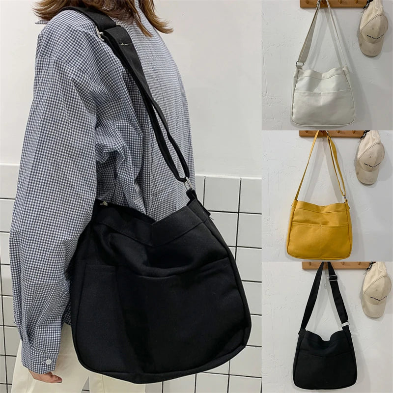 Japanese Style Canvas Shoulder Bag Female Handbag Satchel Crossbody Bag