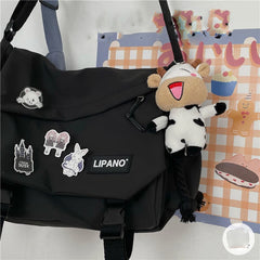 Japanese Style Crossbody Bag Nylon Waterproof Canvas Satchel