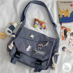 Japanese Style Crossbody Bag Nylon Waterproof Canvas Satchel