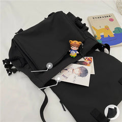 Japanese Style Crossbody Bag Nylon Waterproof Canvas Satchel