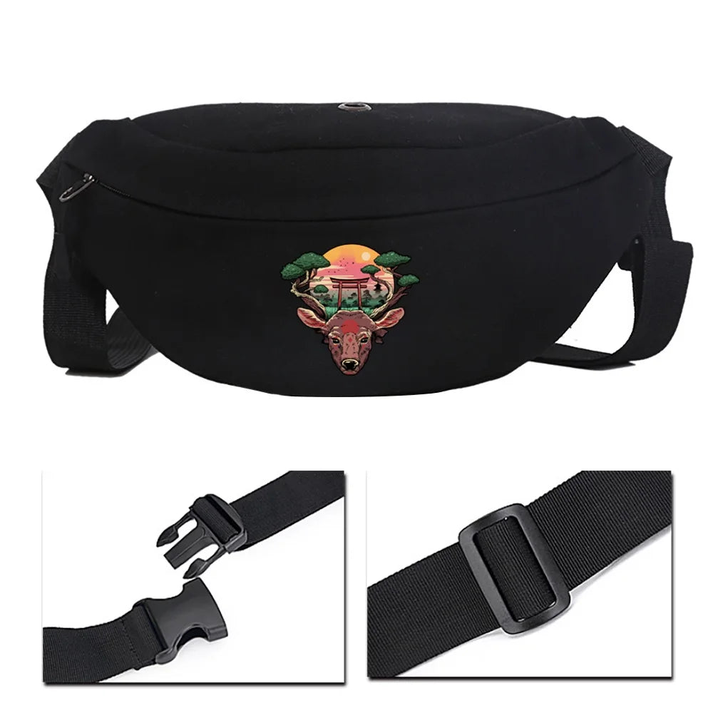 Japanese Tide Unisex Shoulder Bag Multifunctional Chest Bag Fitness Animation Pr