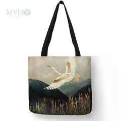 Japanese Ukiyoe Women Shoulder Bags Handbags Canvas Eco Travel School Beach Bag