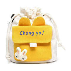 Japanese Canvas Crossbody Bag Drawstring Bucket Bag