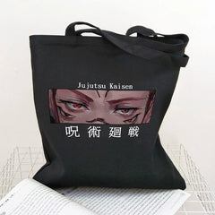Jujutsu Kaisen Canvas Bag Harajuku Women Large Shopper Punk Shoulder Bags