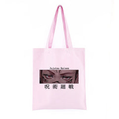 Jujutsu Kaisen Canvas Bag Harajuku Women Large Shopper Punk Shoulder Bags