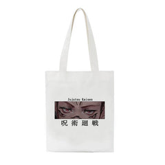 Jujutsu Kaisen Canvas Bag Harajuku Women Large Shopper Punk Shoulder Bags
