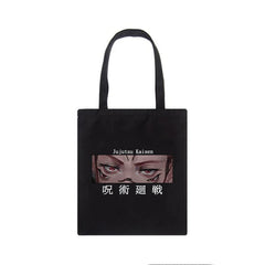 Jujutsu Kaisen Canvas Bag Harajuku Women Large Shopper Punk Shoulder Bags