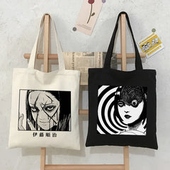 Japanese Tomie Canvas Bag Shoulder Bag Horror Casual Large-Capacity Harajuku