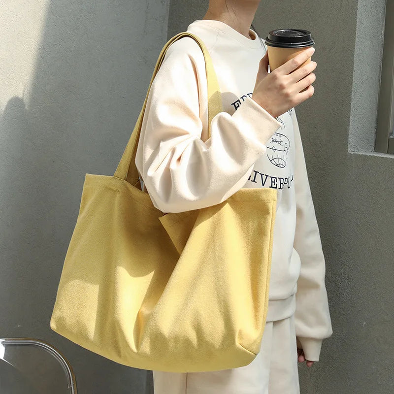 Japanese Art Canvas Tote Bag Casual Mori Handbag Retro Shoulder Shopping Bag