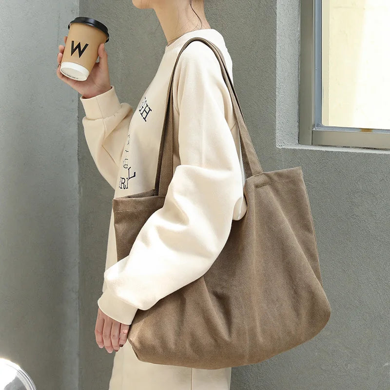 Japanese Art Canvas Tote Bag Casual Mori Handbag Retro Shoulder Shopping Bag