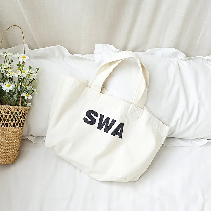 Japanese Casual Canvas Shoulder Bag for Women