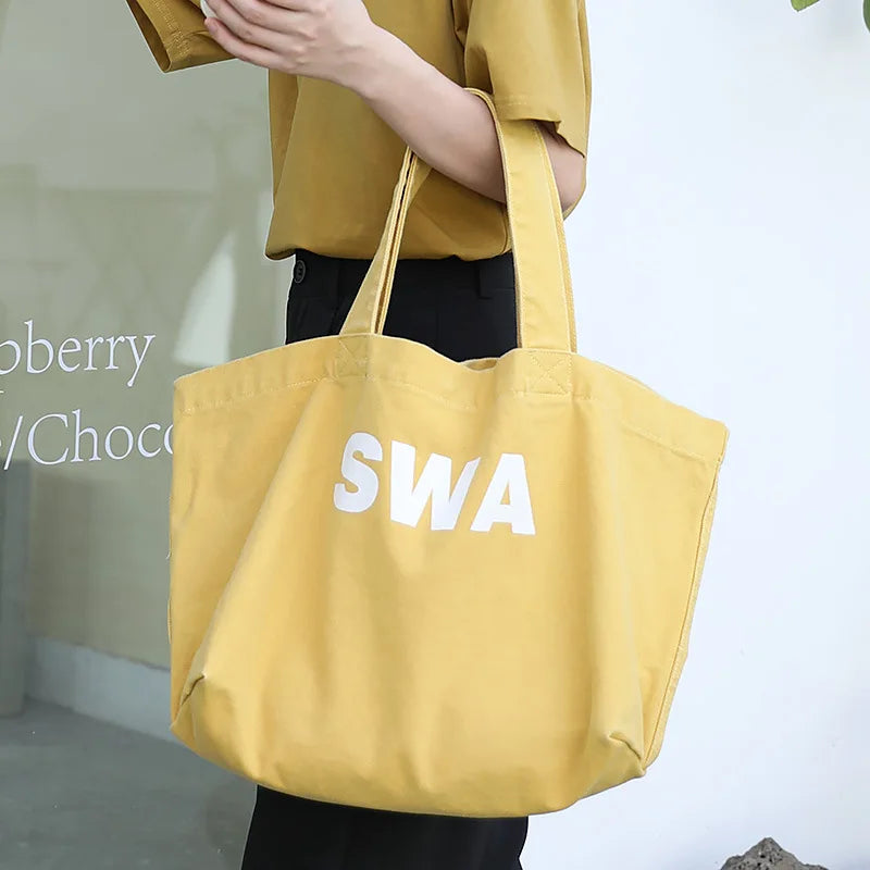 Japanese Casual Canvas Shoulder Bag for Women