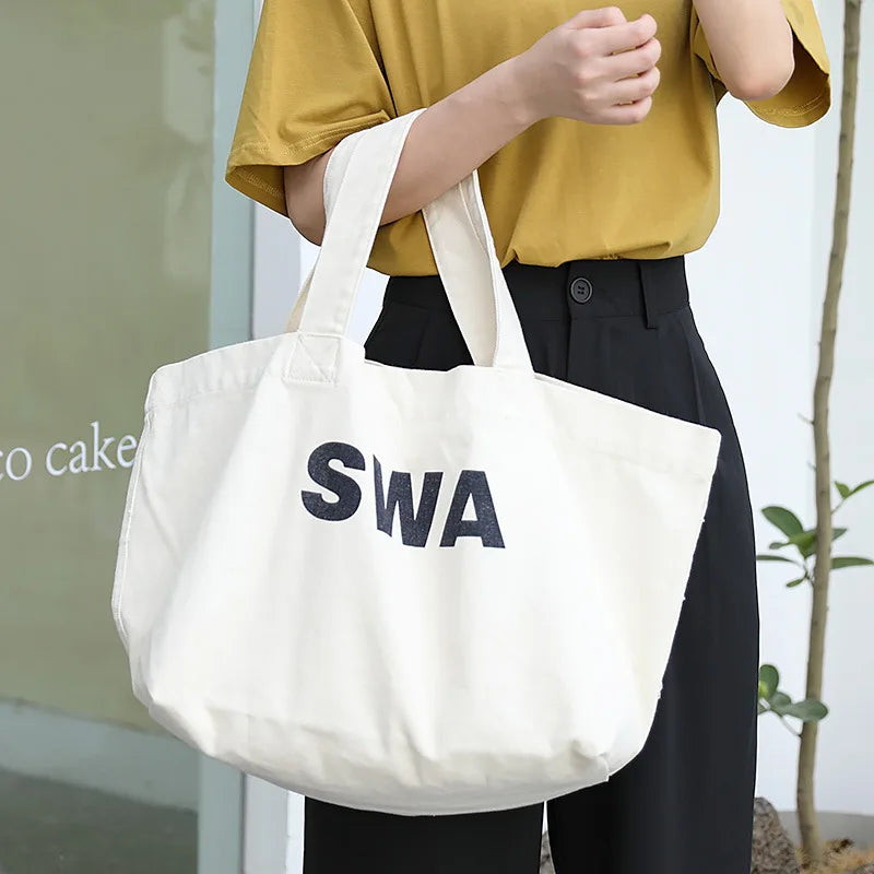 Japanese Casual Canvas Shoulder Bag for Women