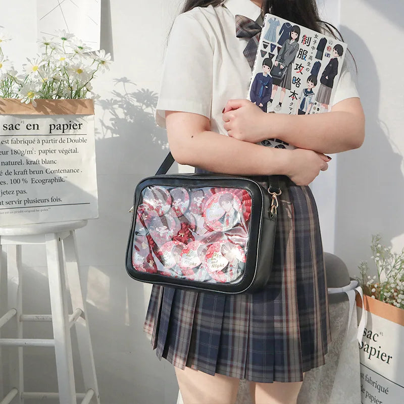 Japanese PU Transparent Small Square Bag for Women